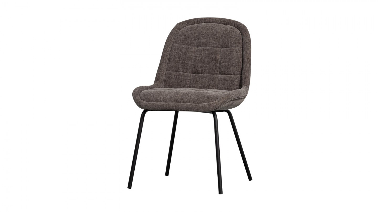 Chaise de salle à manger en velours gris - Crate