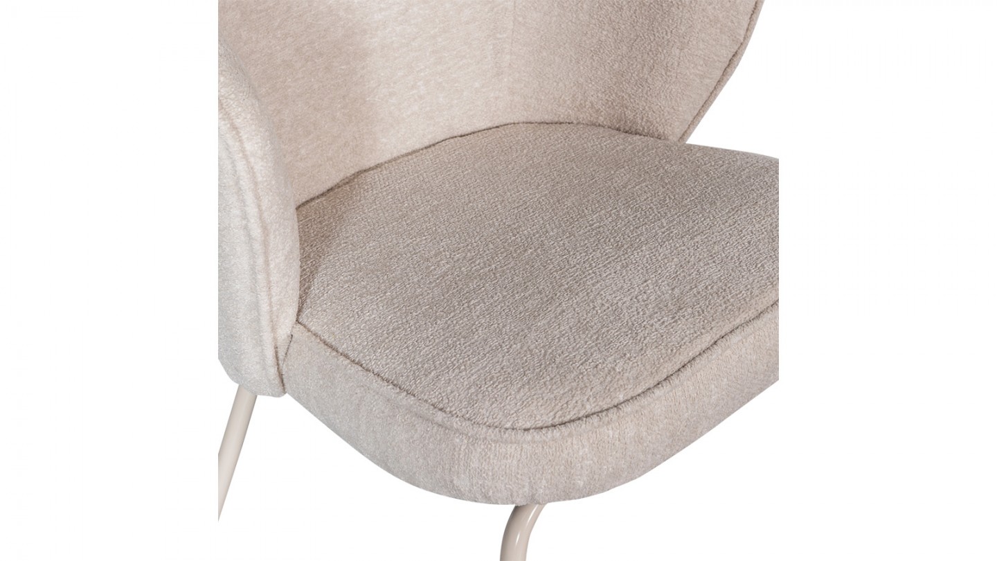 Chaise de salle à manger en tissu beige - Admit