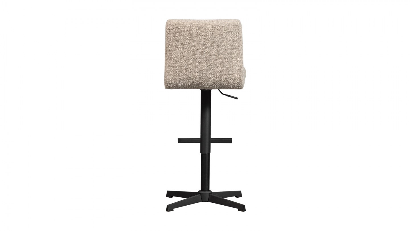 Tabouret de bar pivotants en tissu bouclé écru - Vinny