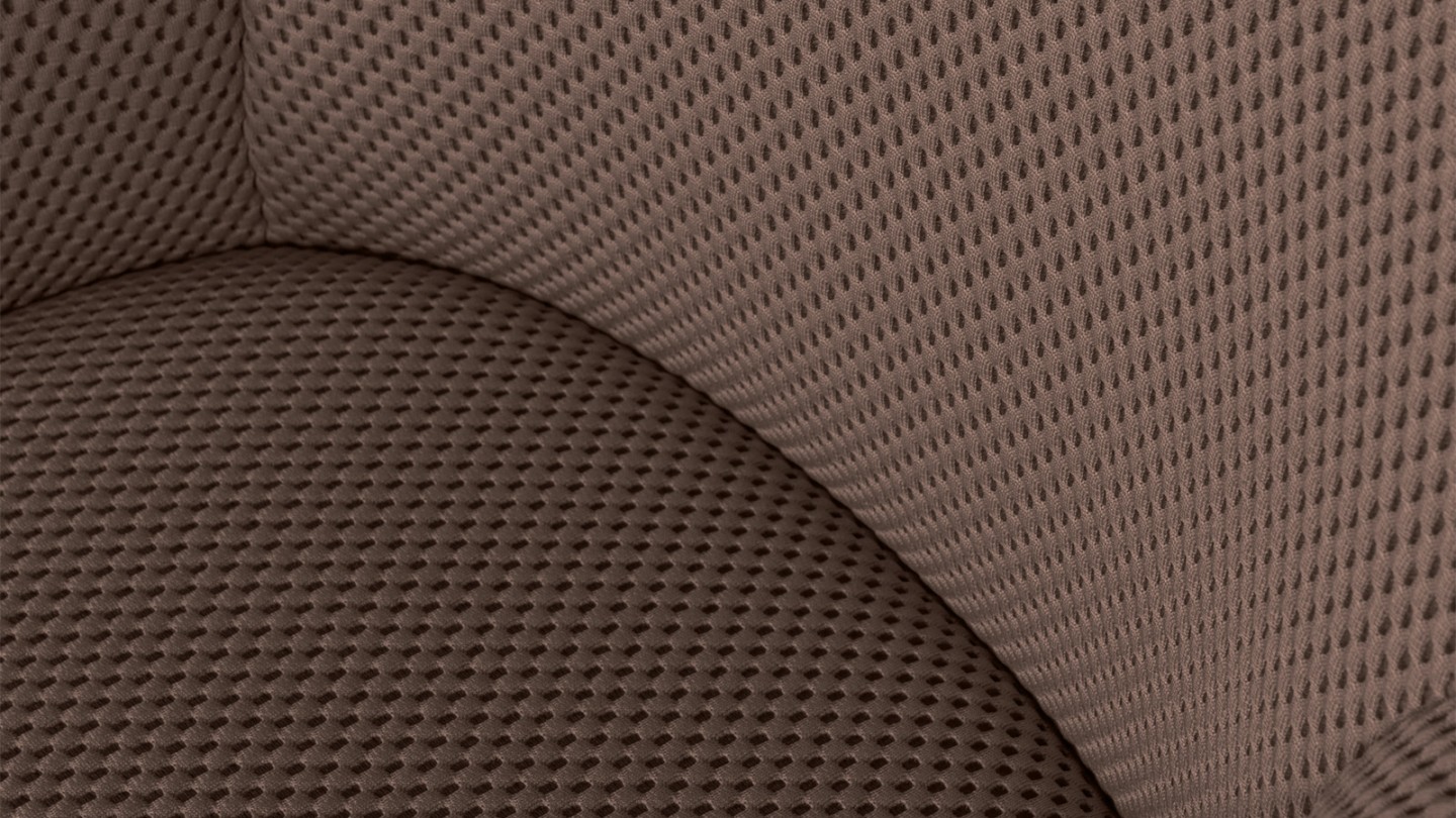 Fauteuil de table en tissu résille marron - Juno