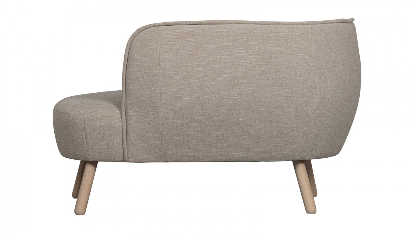 Banquette à gauche en tissu taupe - Hazel