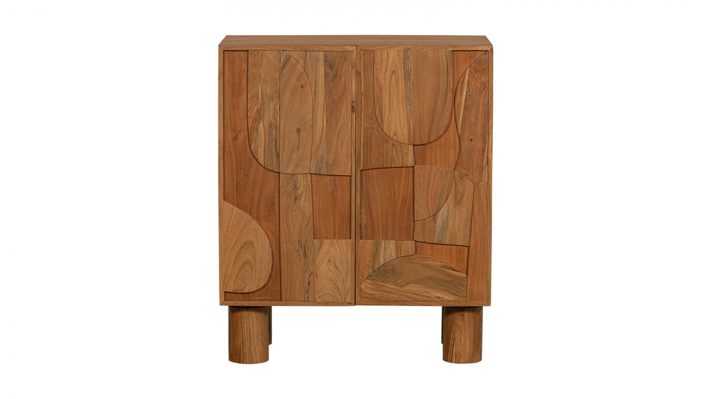 Buffet 2 portes en bois sculpté 80 cm - Notice