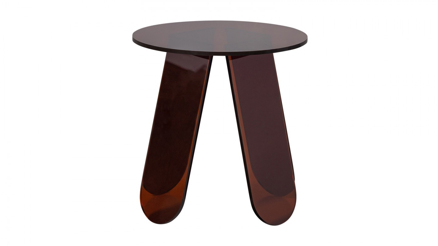 Table d'appoint ronde brun/rouge 40 cm - Walt