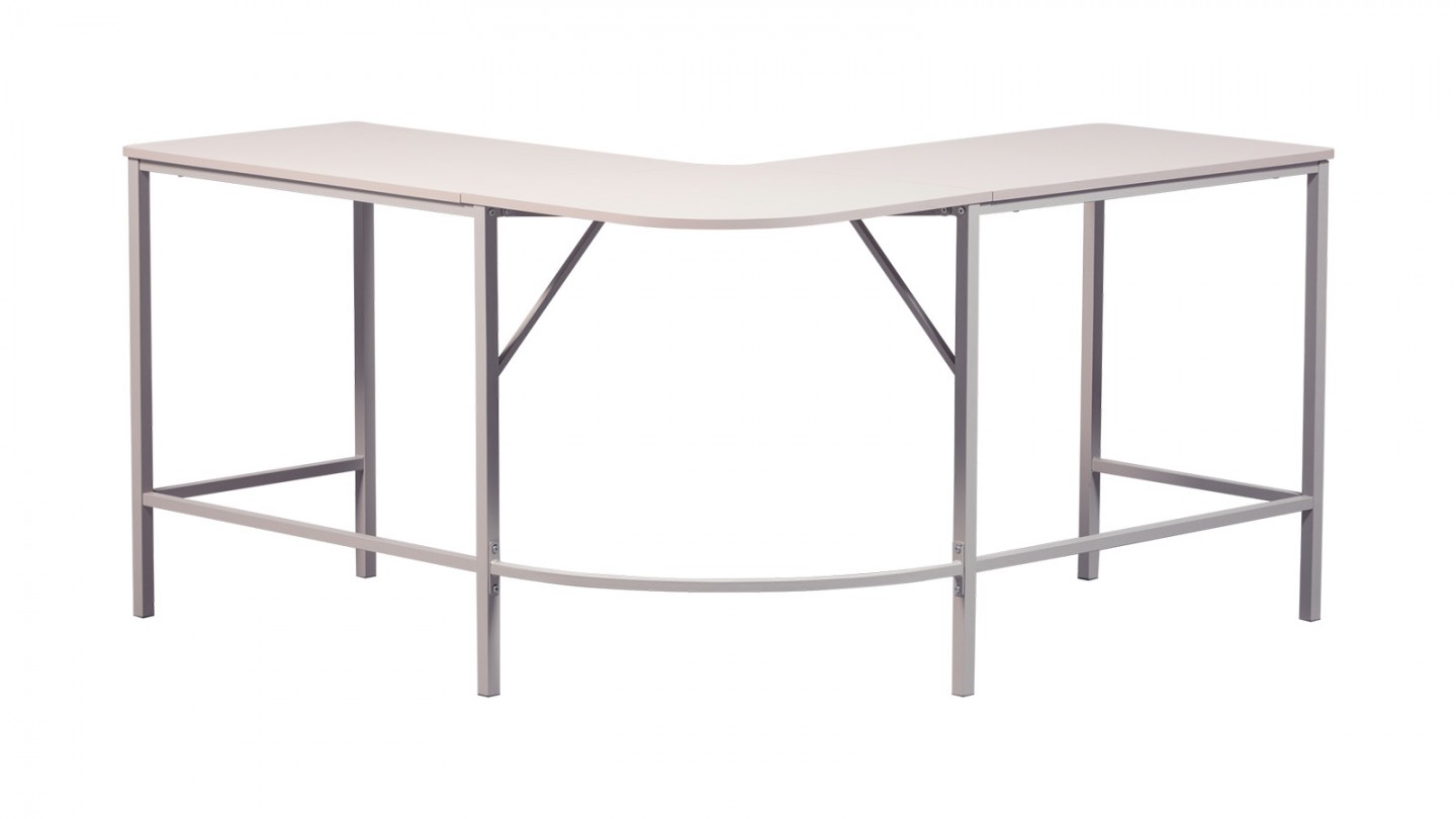 Bureau d'angle naturel/gris clair 135 cm - Mike