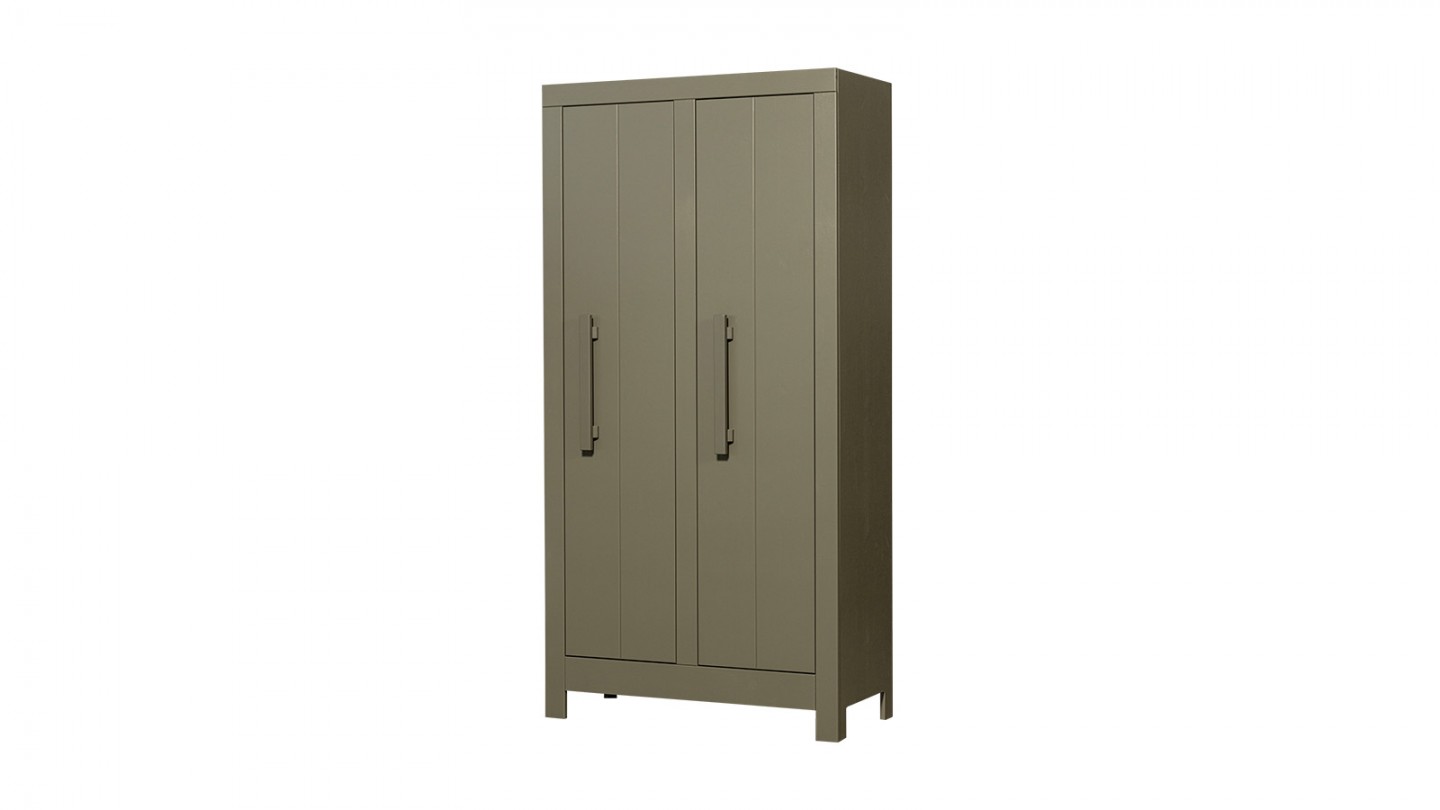 Armoire de rangement en bois vert kaki 95 cm - Bobby