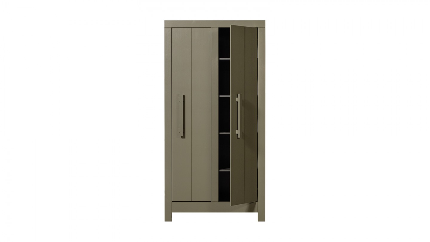 Armoire de rangement en bois vert kaki 95 cm - Bobby