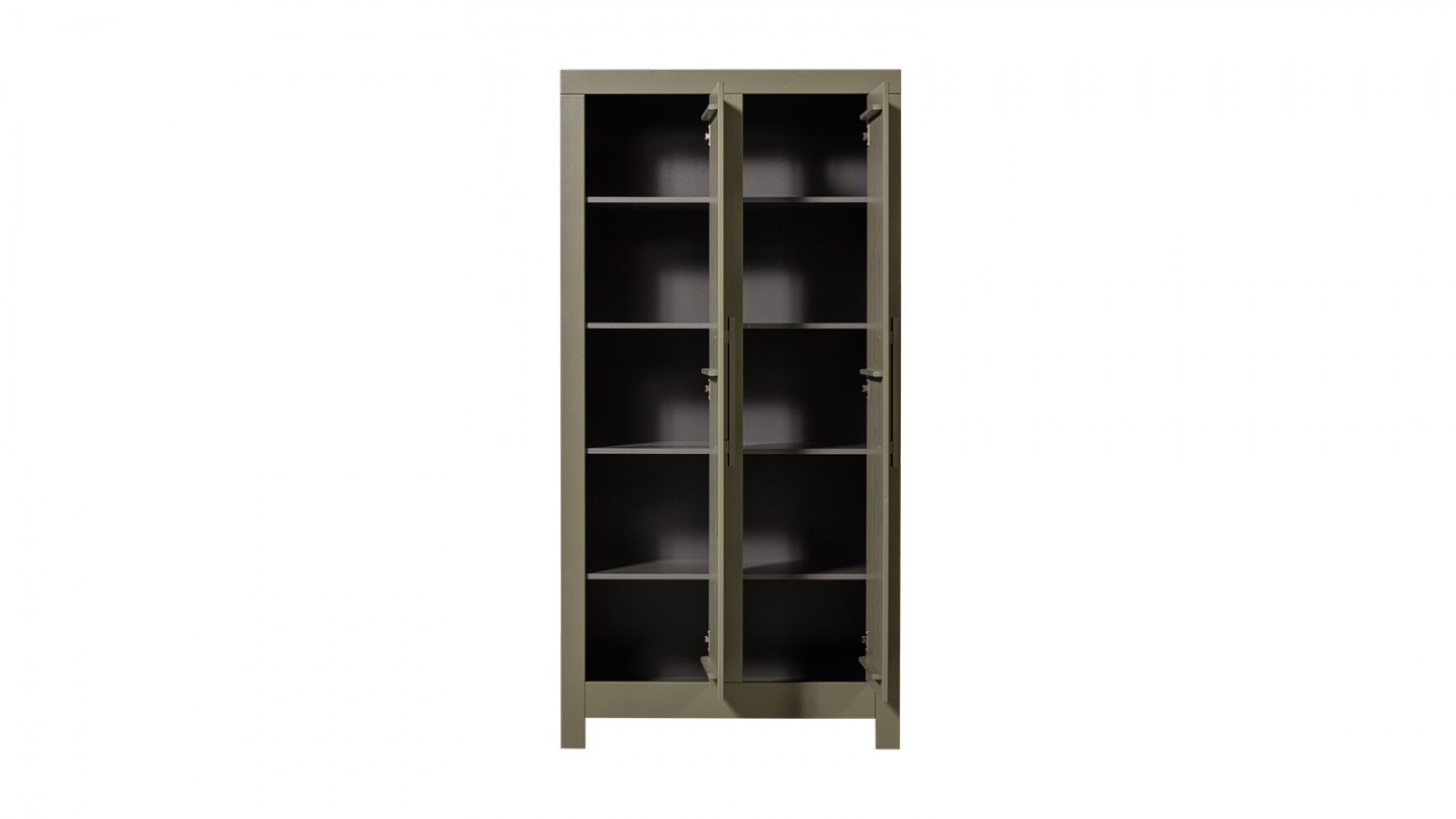 Armoire de rangement en bois vert kaki 95 cm - Bobby