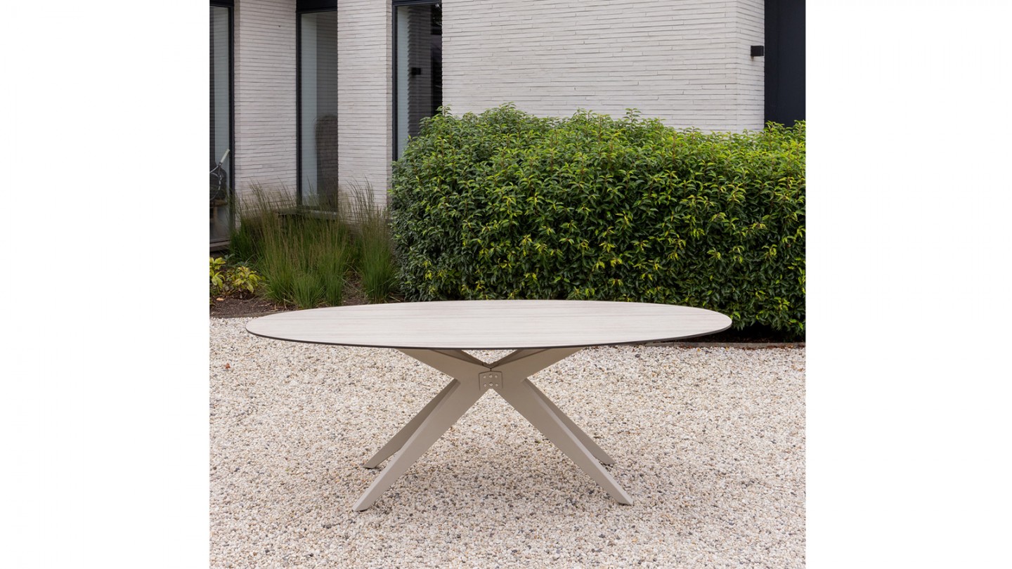 Table de jardin en aluminium couleur sable 220 cm - Elk