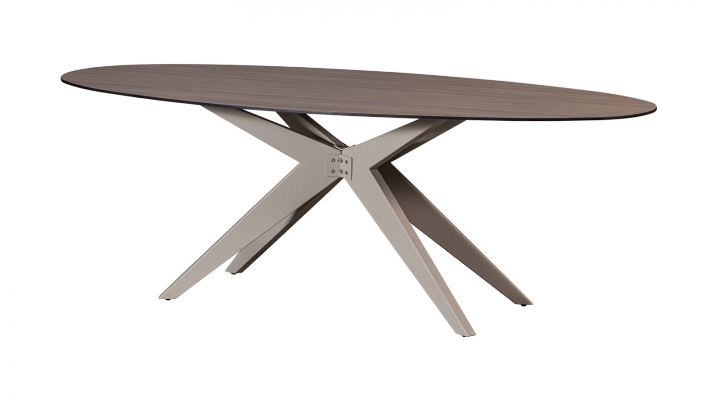 Table de jardin en aluminium couleur sable 220 cm - Elk