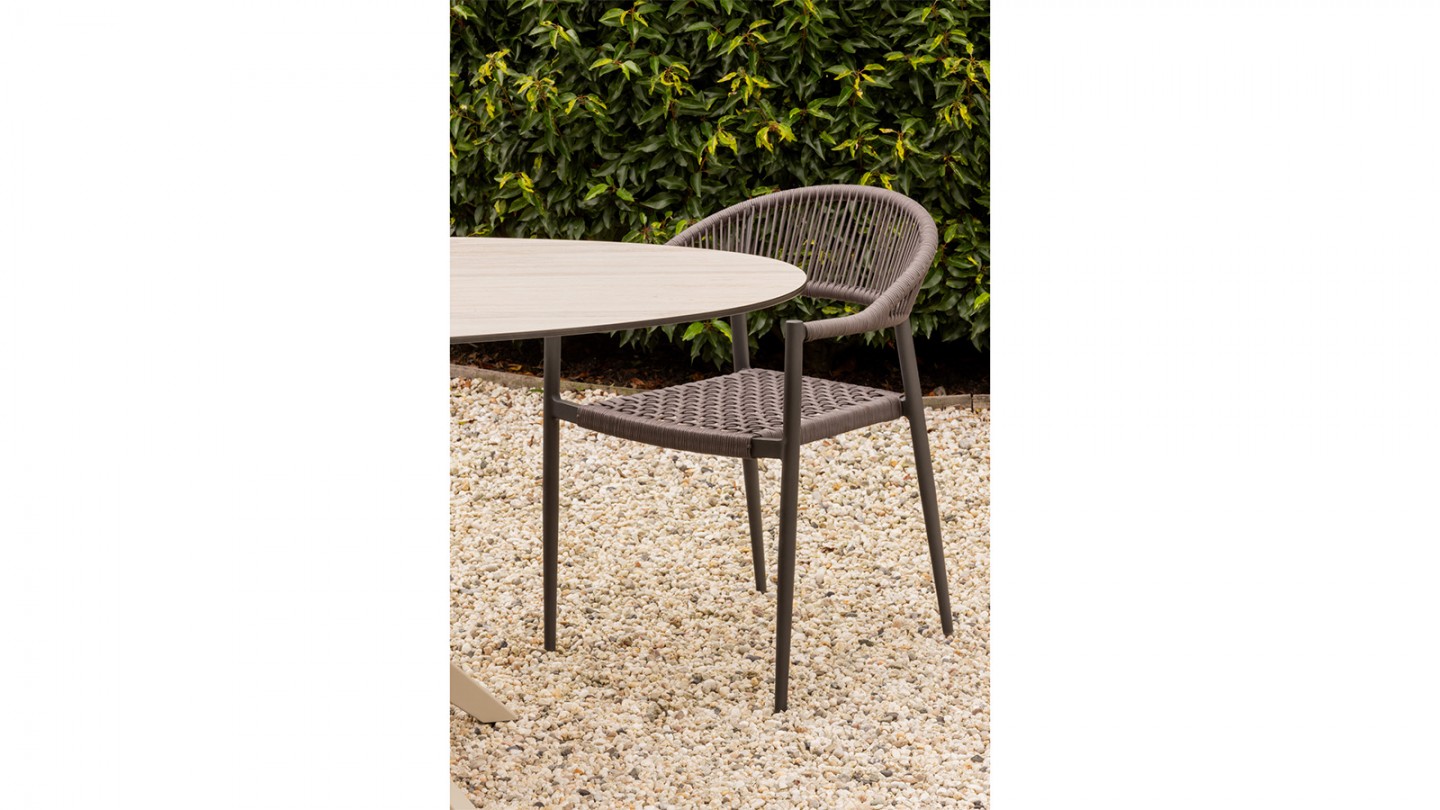 Table de jardin en aluminium couleur sable 220 cm - Elk