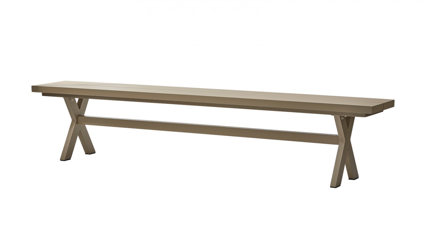 Banc de jardin en aluminium couleur vert/gris 220 cm - Delta