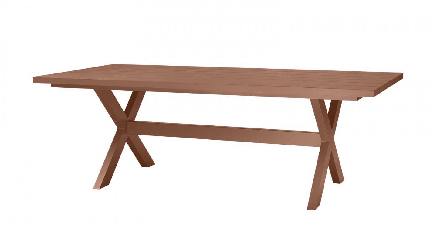 Table de jardin en aluminium terracotta 220 cm - Delta