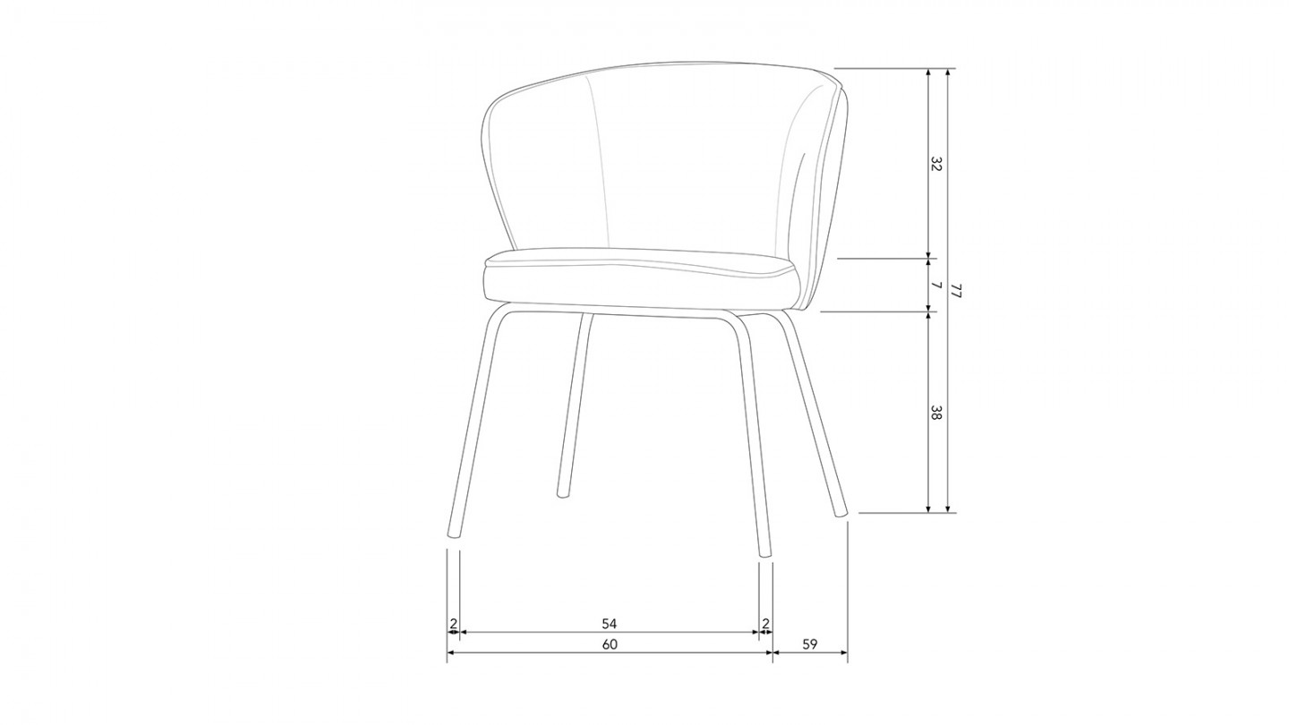 Chaise de salle à manger en tissu bouclé écru - Admit