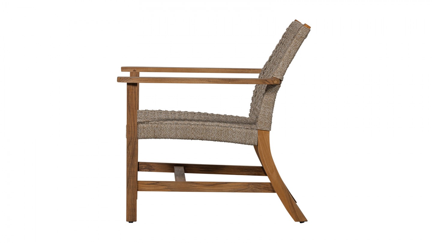 Fauteuil de jardin en teck et osier - Copper