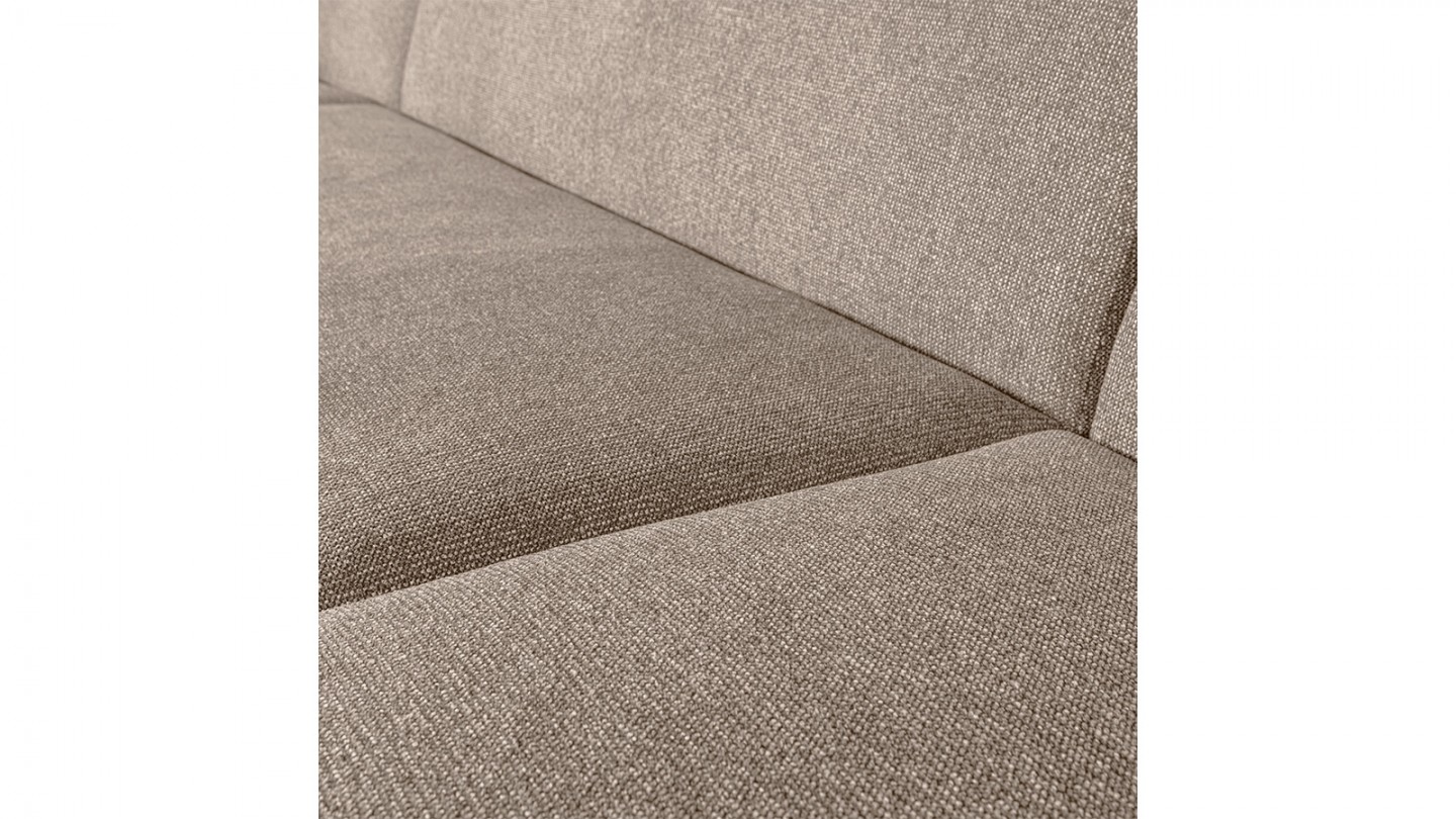 Canapé panoramique 5 places en tissu chenille taupe - Sloping