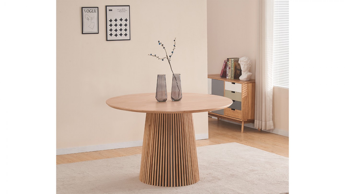 Table à manger ronde en bois 4 personnes - diamètre 120 cm - Ada