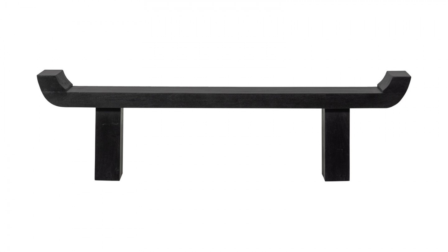 Banc en bois noir 183cm - Lox