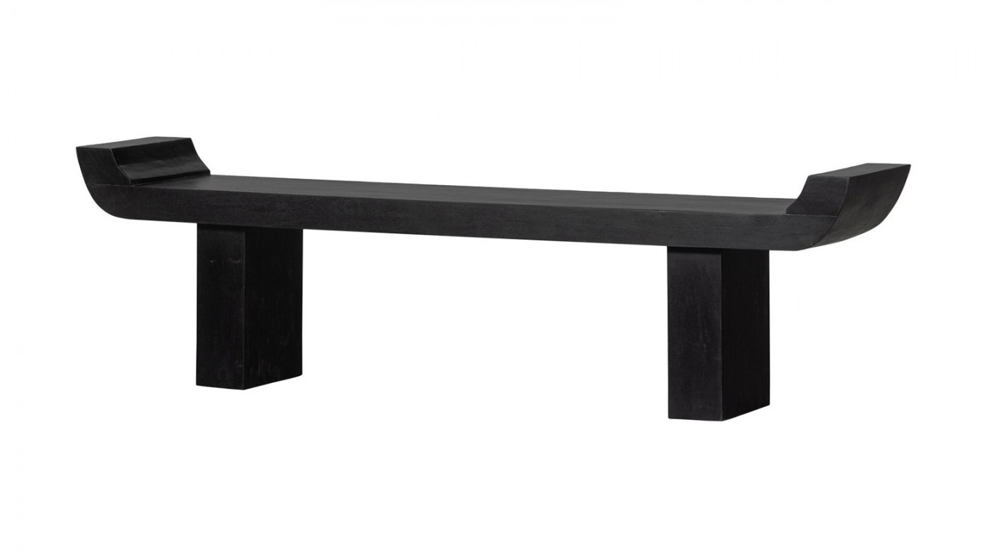 Banc en bois noir 183cm - Lox