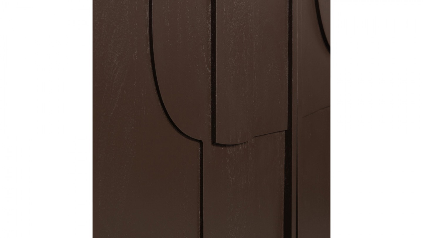 Buffet 2 portes en bois sculpté marron 80 cm - Notice