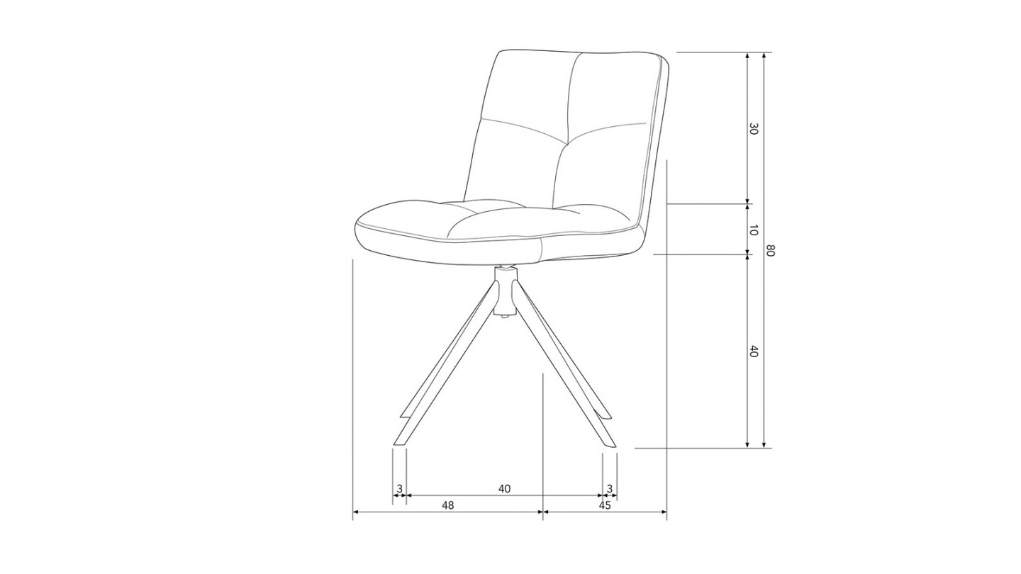 Chaise pivotante en tissu bouclé anthracite - Vinny