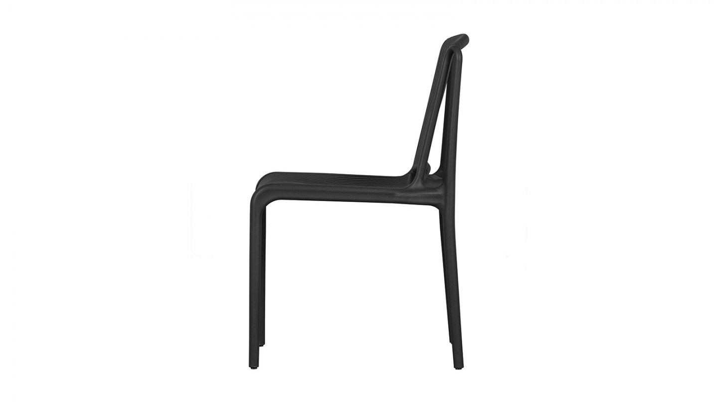 Chaise de jardin en plastique noir - Bilie