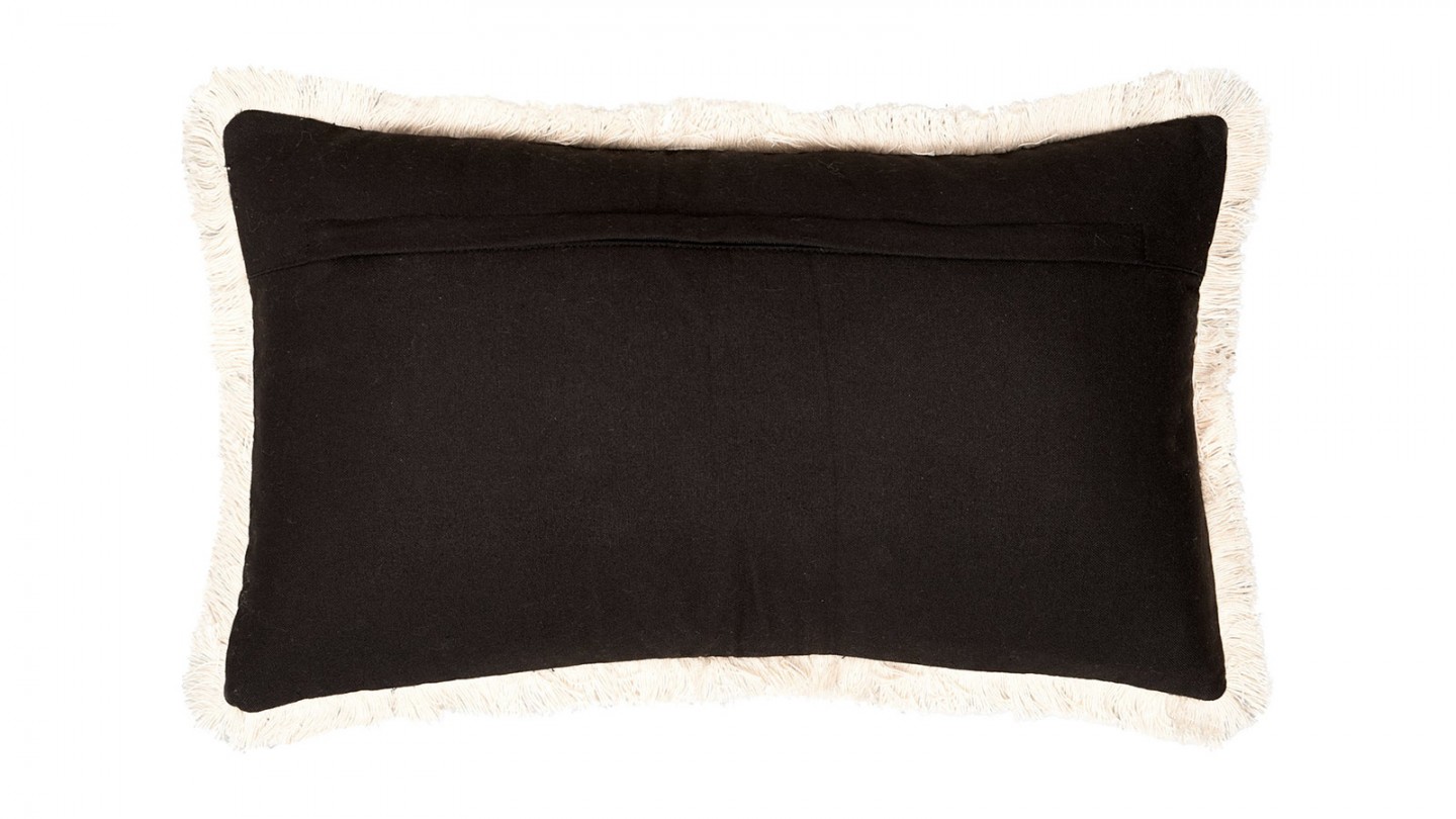 Coussin rectangulaire noir / blanc 40 x 60 cm - Caleb