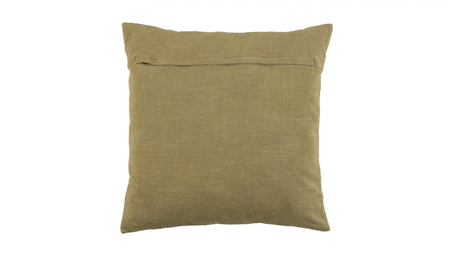 Coussin carré en velours kaki 50x50cm - Cherish