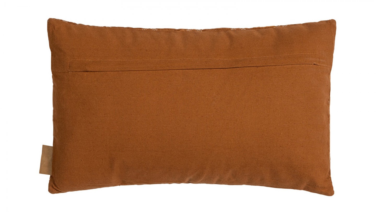 Coussin en velours matelassée rouille 30x50cm - Idris