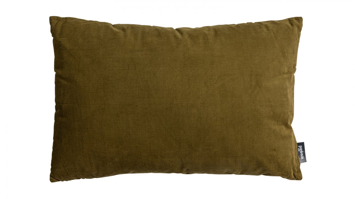 Coussin rectangulaire en velours vert kaki 40x60cm - Rina