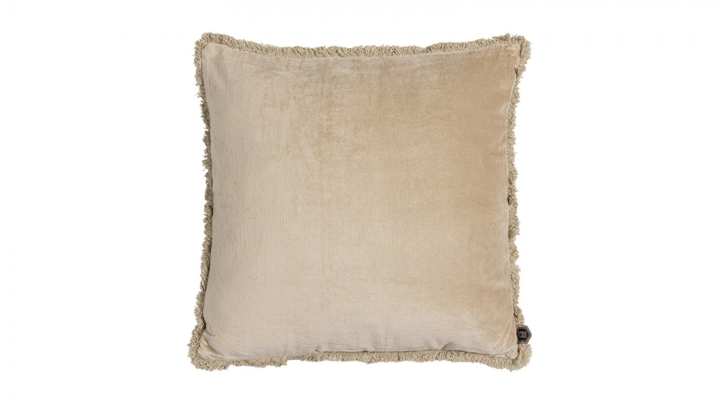 Coussin carré en velours beige 45x45cm - Surface