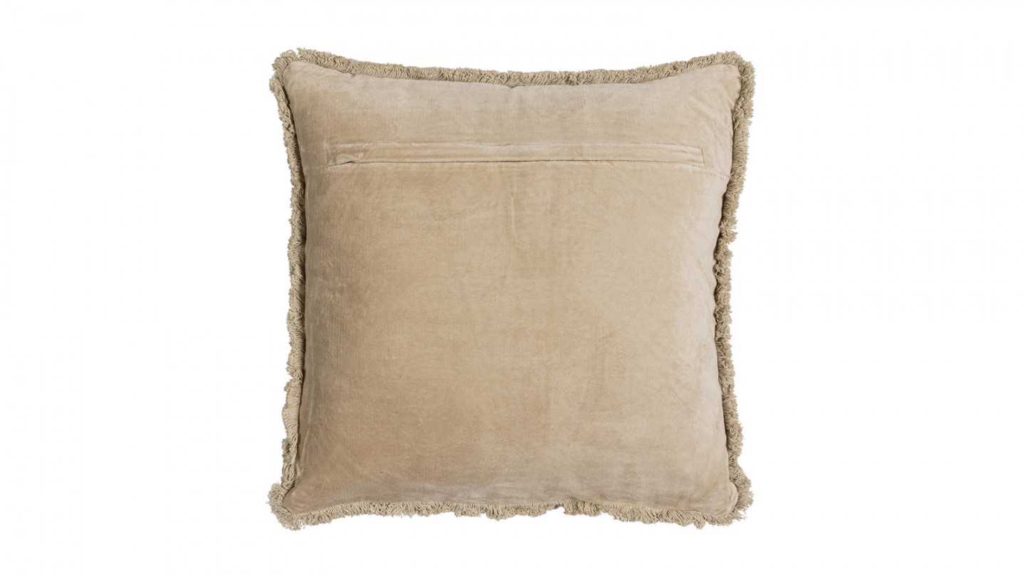 Coussin carré en velours beige 45x45cm - Surface