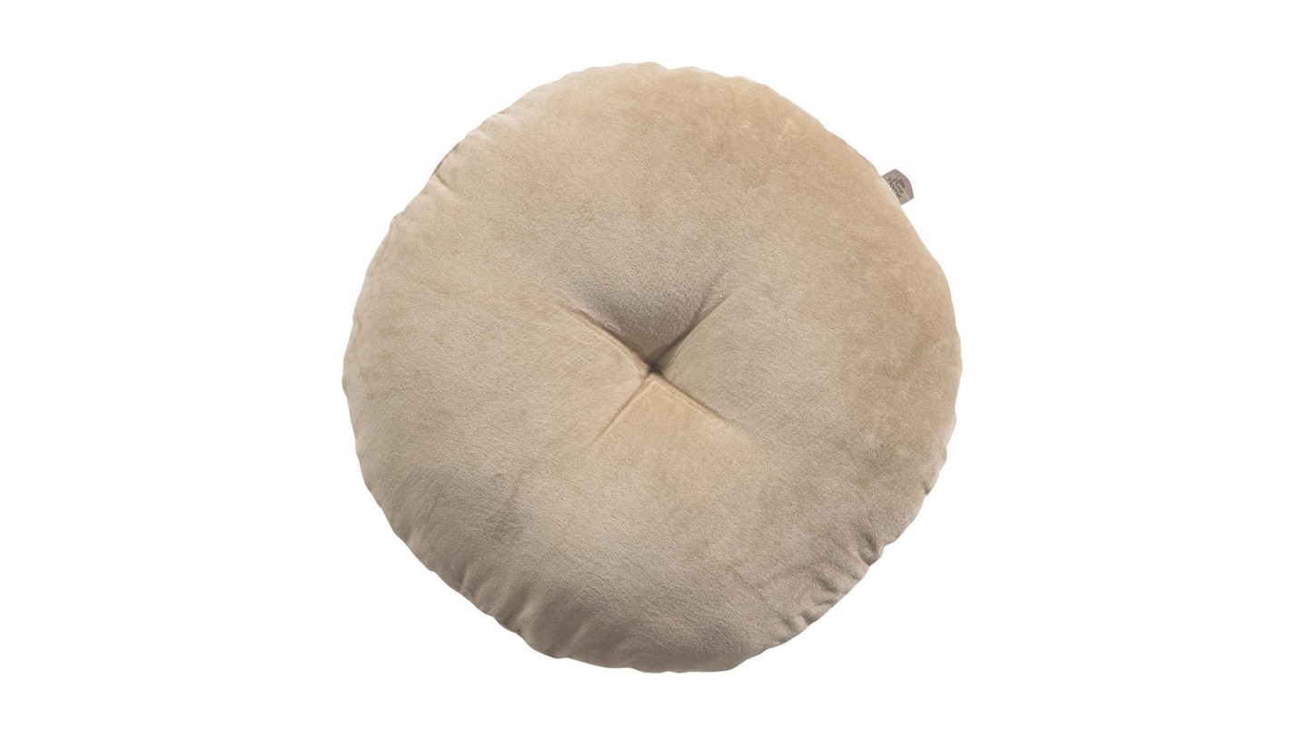 Coussin rond en velours beige 45cm - Twinkle