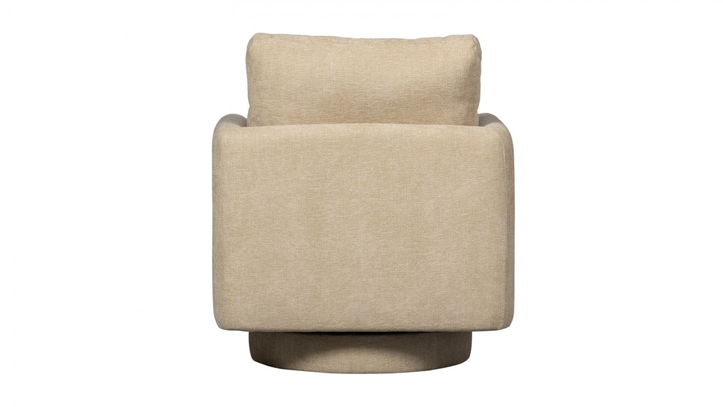 Fauteuil pivotant en tissu chenille beige - Oscar