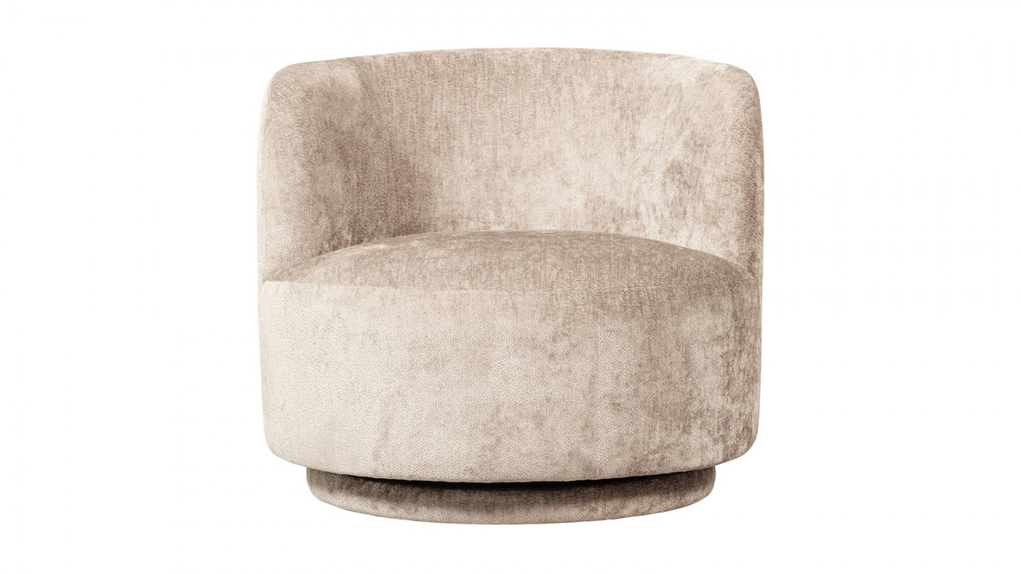 Fauteuil modulable en tissu chenille beige - Popular