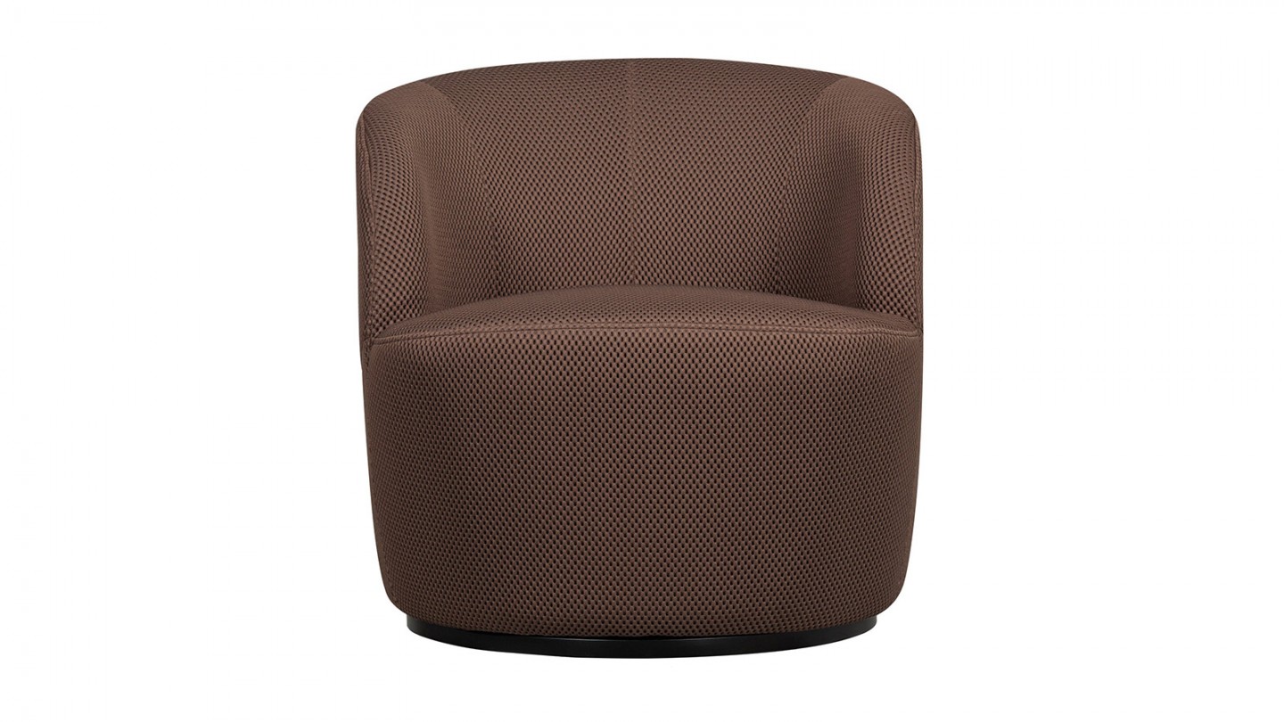 Fauteuil pivotant en tissu mesh marron - Serra