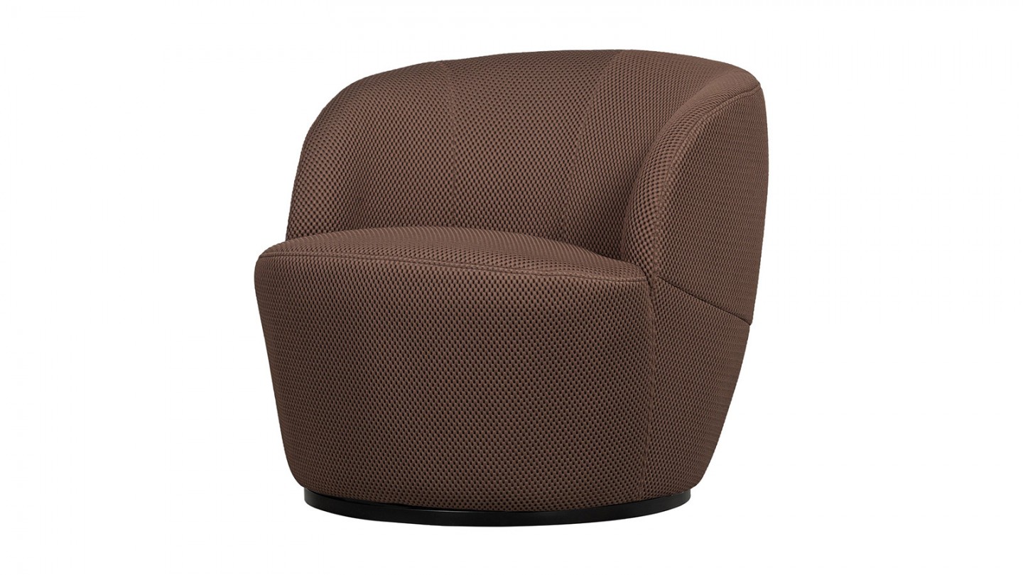 Fauteuil pivotant en tissu mesh marron - Serra