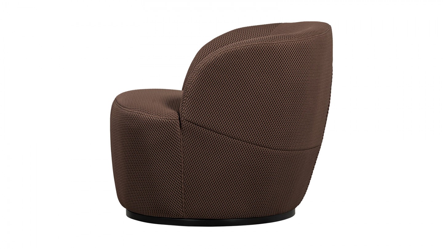 Fauteuil pivotant en tissu mesh marron - Serra