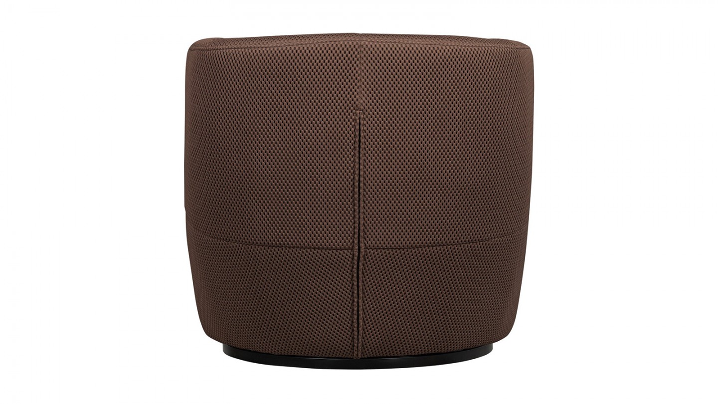 Fauteuil pivotant en tissu mesh marron - Serra