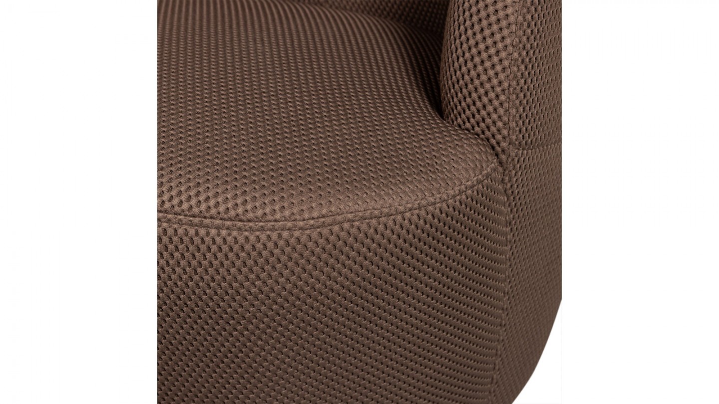 Fauteuil pivotant en tissu mesh marron - Serra