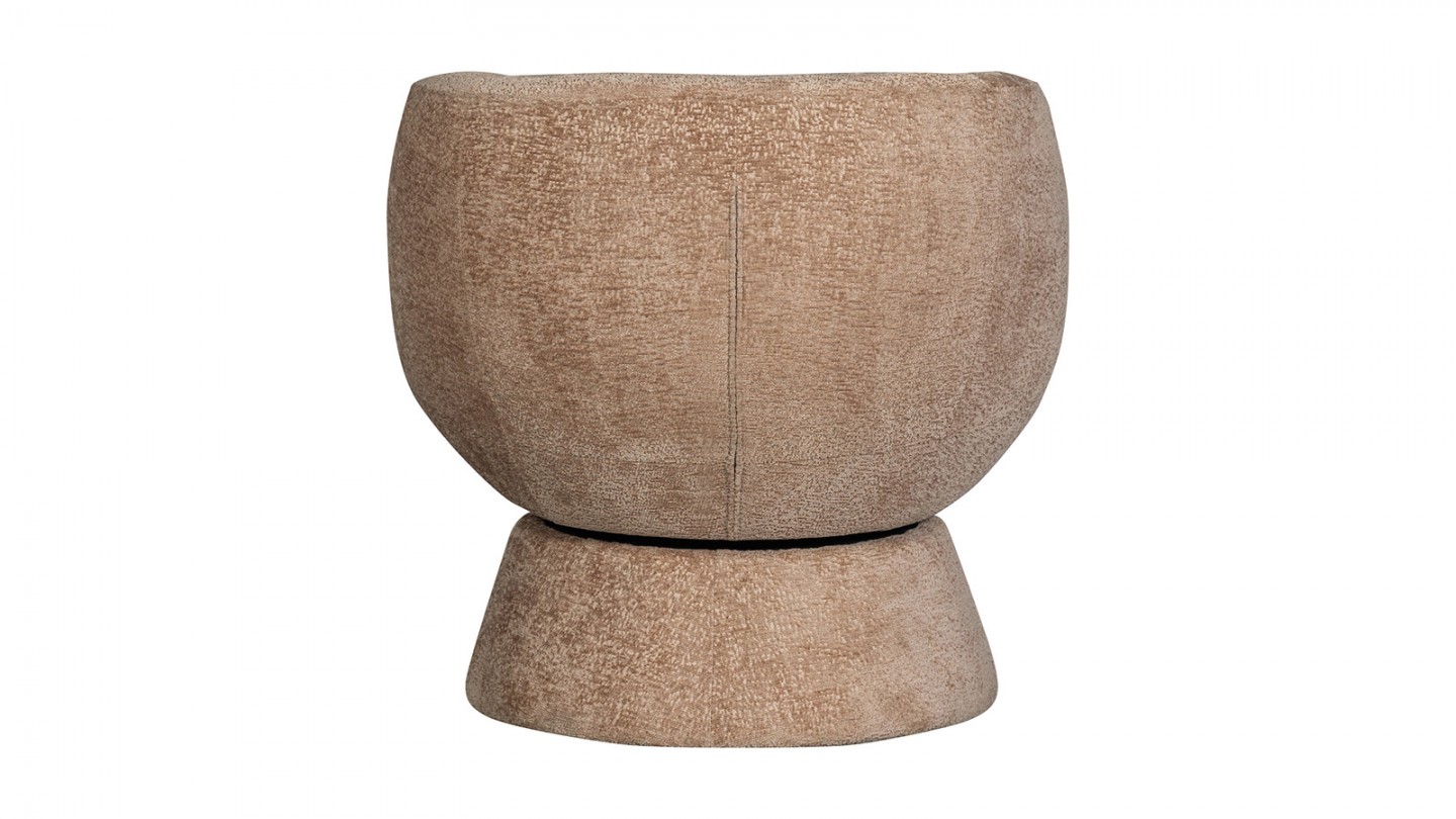 Fauteuil pivotant en tissu chenille beige - Shuffle