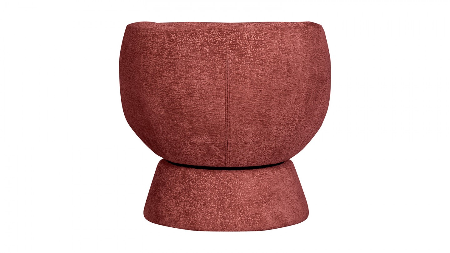 Fauteuil pivotant en tissu chenille rouille - Shuffle