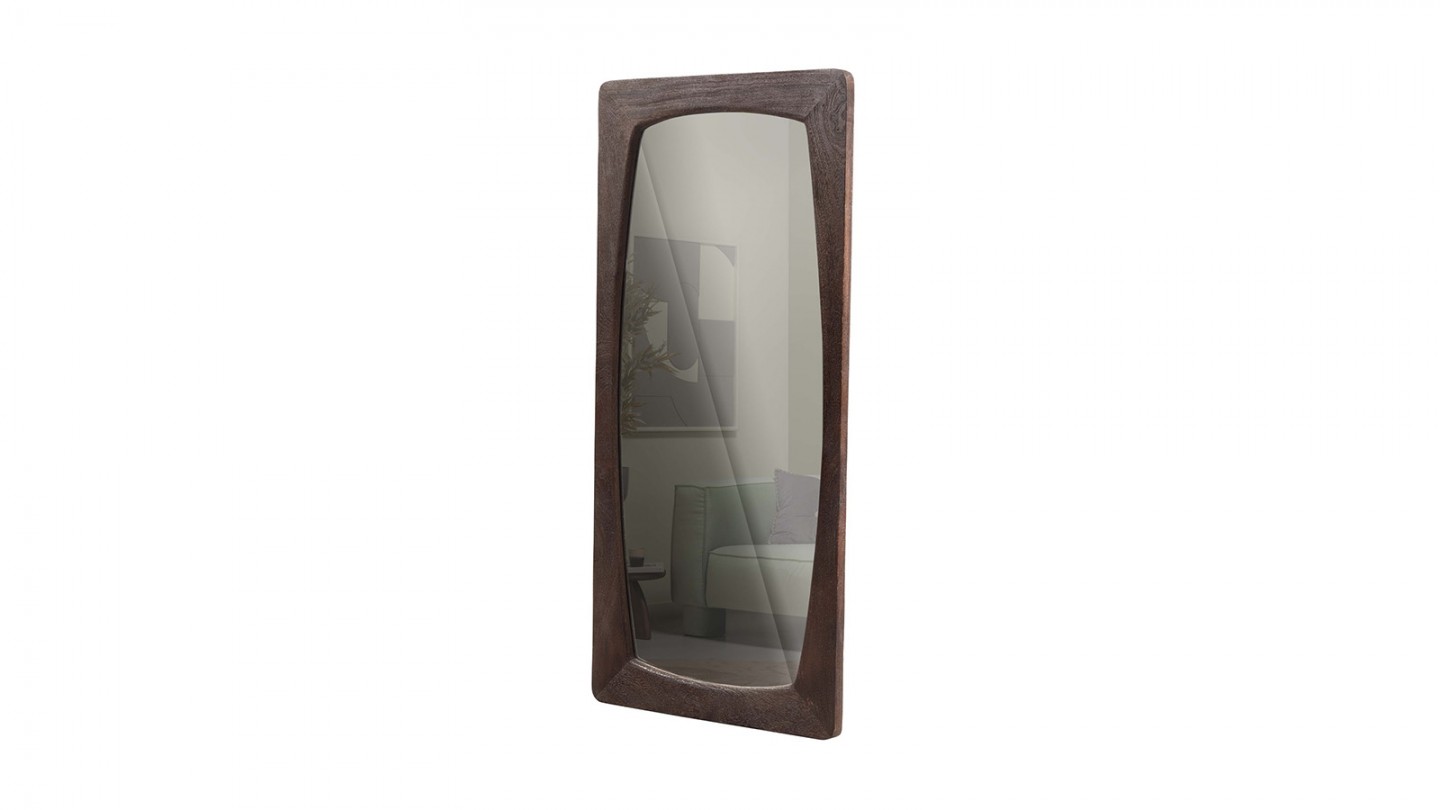 Miroir rectangulaire avec bord en bois manguier - Lima