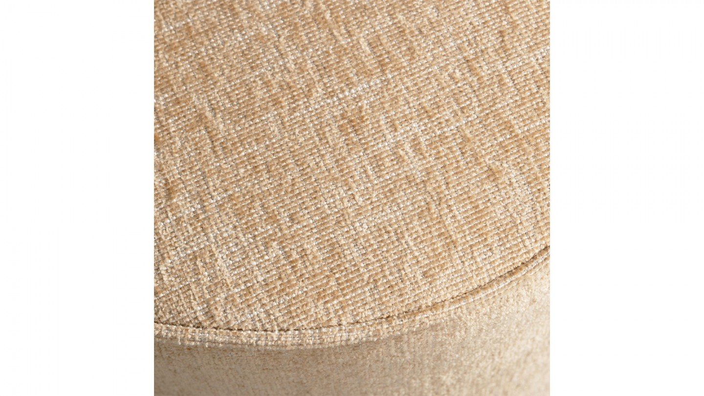 Pouf XL en tissu chenille beige - Pearl