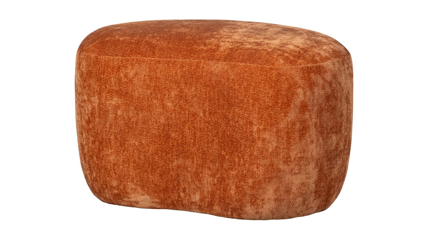 Pouf modulable en tissu chenille orange - Popular