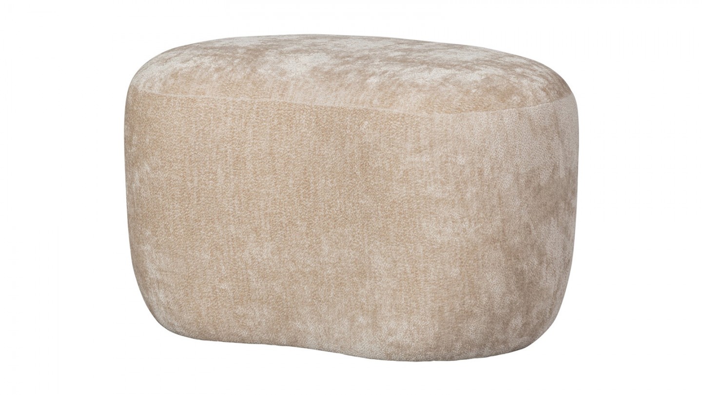 Pouf modulable en tissu chenille beige - Popular