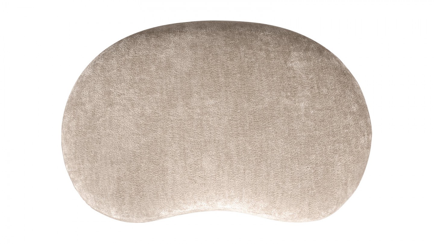 Pouf modulable en tissu chenille beige - Popular