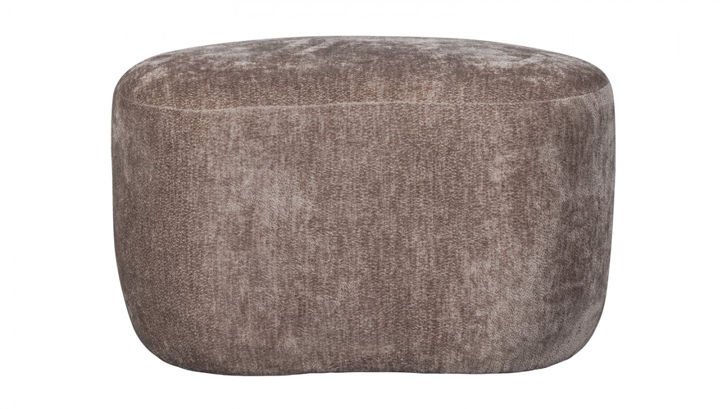 Pouf modulable en tissu chenille Taupe - Popular