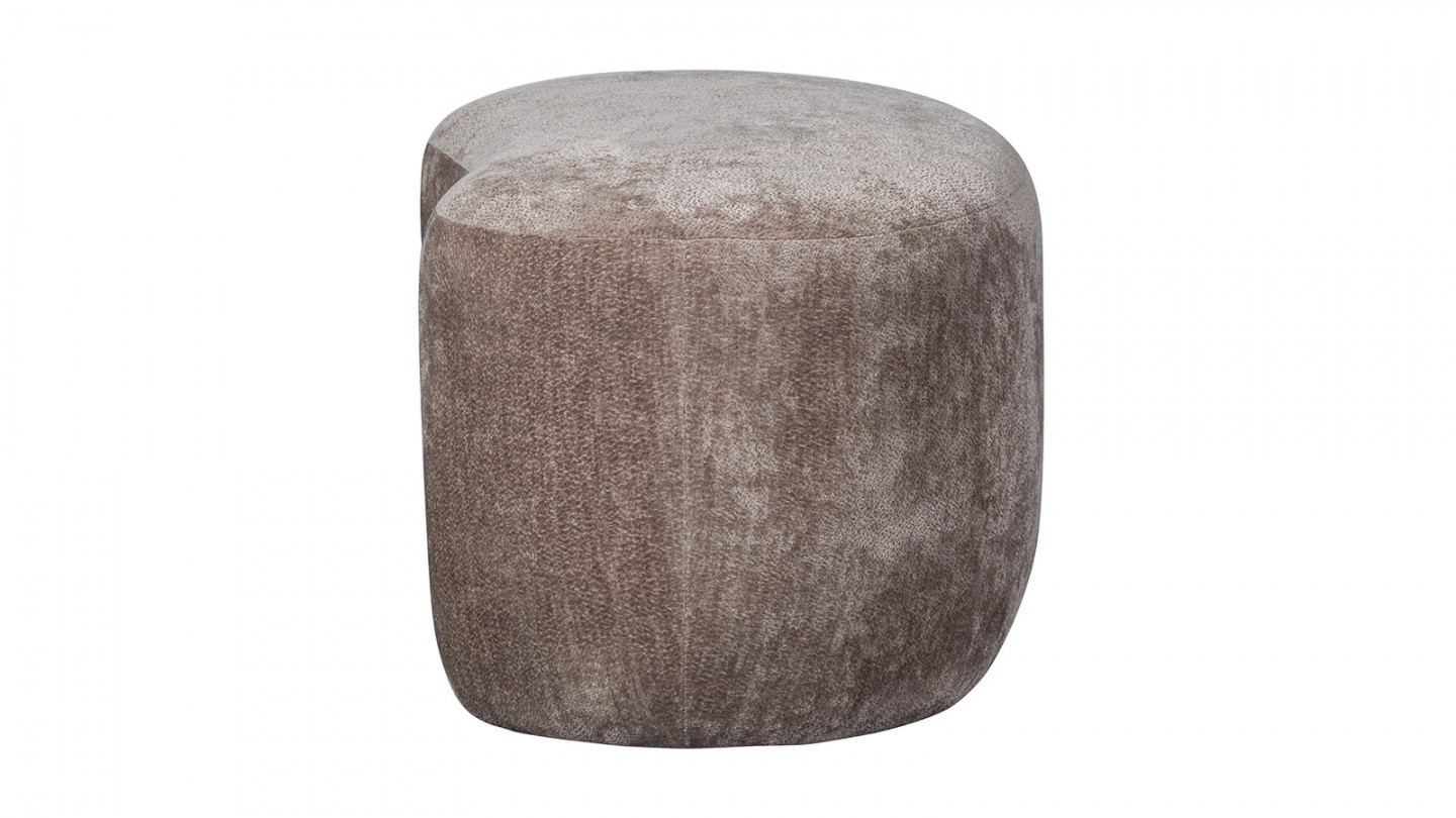 Pouf modulable en tissu chenille Taupe - Popular