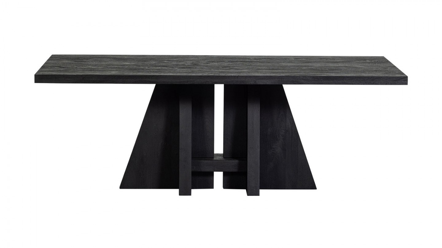 Table à manger noire en bois de manguier 180x100 cm - Kean