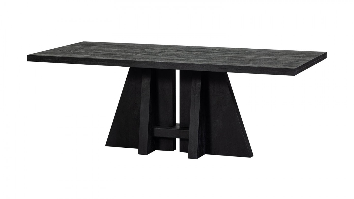 Table à manger noire en bois de manguier 180x100 cm - Kean